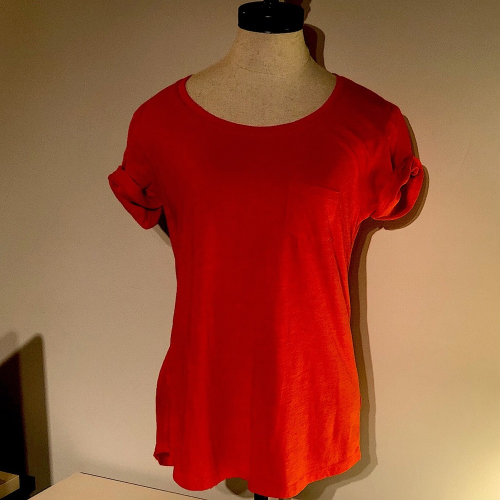 Orange Tee with pocket